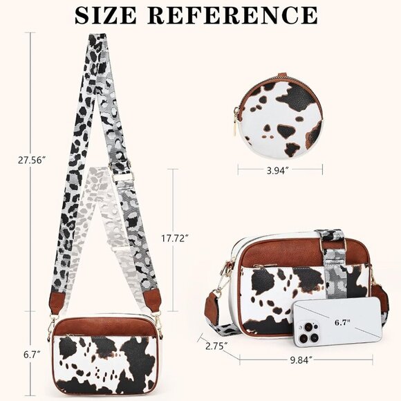 Vegan Leather Small Crossbody Bag with Detachable Coin Pouch for Women - Picture 3 of 7